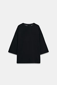 ELBOW-LENGTH SLEEVE KNIT TOP