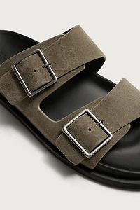 DOUBLE STRAP LEATHER SANDALS