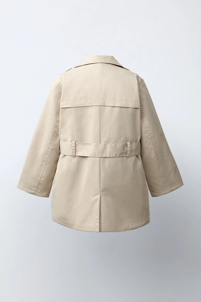 QUILTED PLAID LINED TRENCH COAT