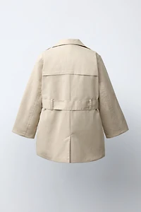 QUILTED PLAID LINED TRENCH COAT