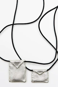Envelope cord necklace