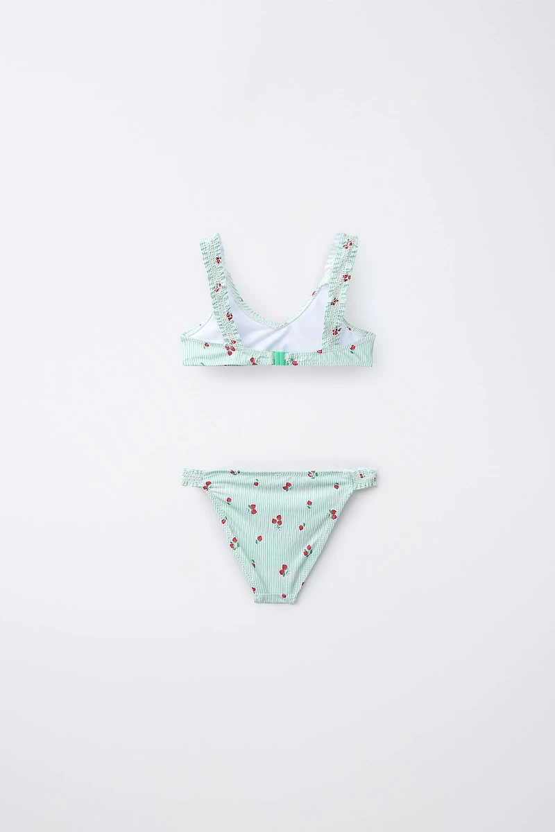 6-14 YRS / STRIPED STRAWBERRY BIKINI