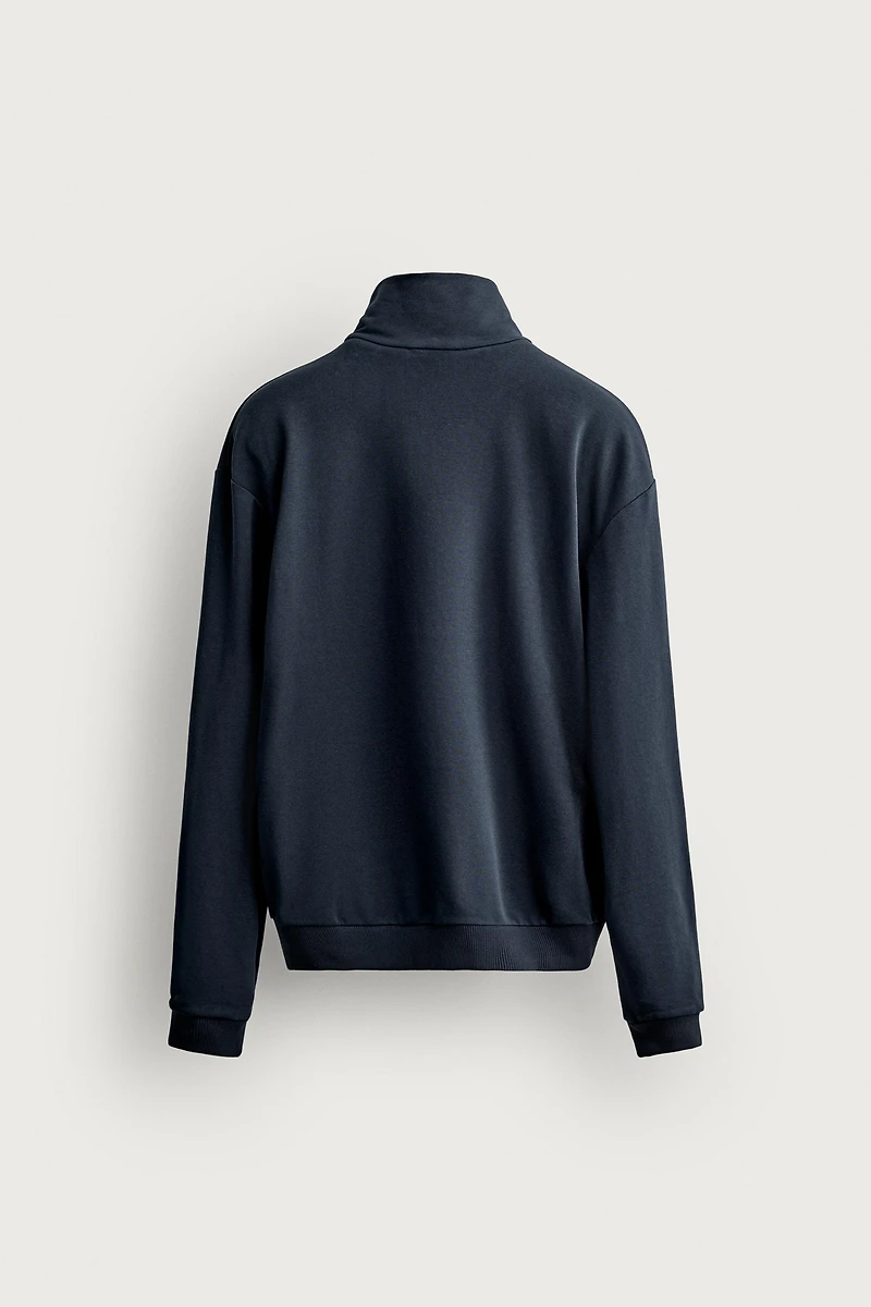 RELAXED FIT CONTRAST ZIP SWEATSHIRT