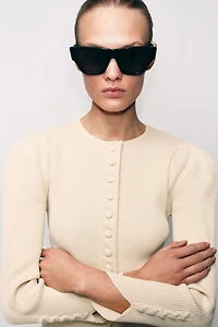 CARDIGAN WITH PUFF SLEEVES