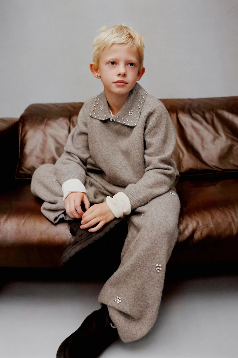 JUPE-CULOTTE EN MAILLE À BRILLANTS