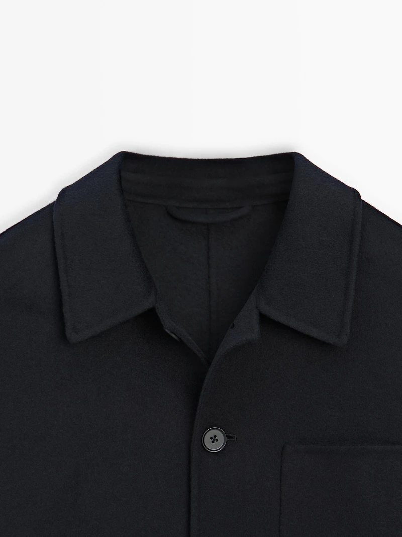 Wool overshirt with double pockets