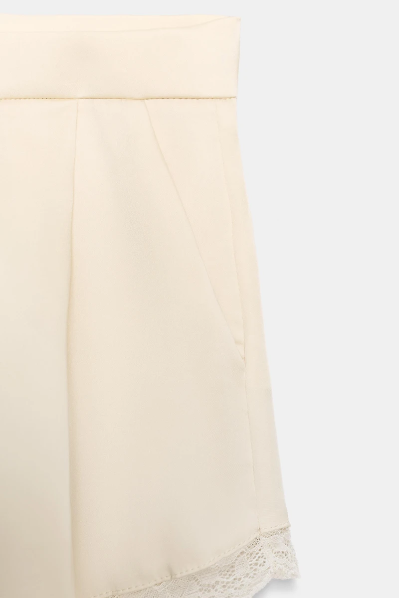 SATIN LACE SHORTS