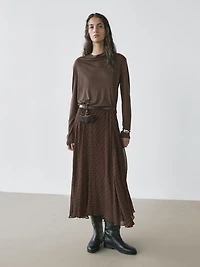 Jupe midi ample à pois