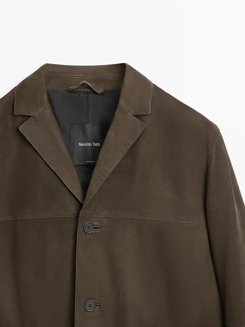 Nubuck leather blazer