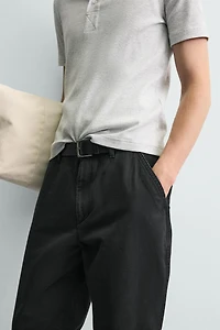 WASHED TAPERED FIT PANTS