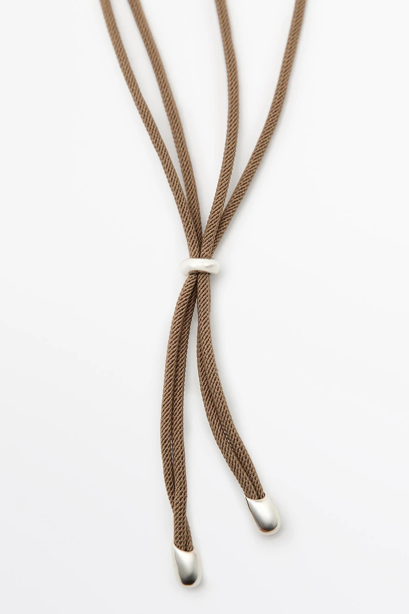 Gem-effect bead cord necklace