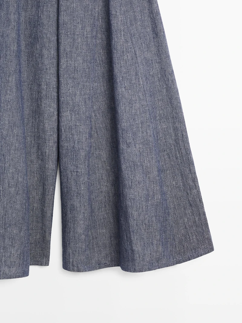 Pantalon palazzo avec plis