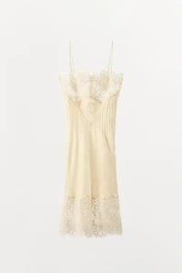SATIN LACE SLIP DRESS