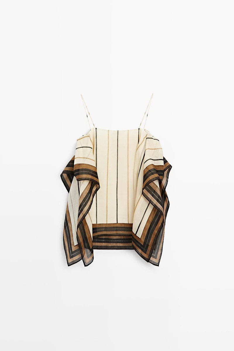 Flowing striped strappy top