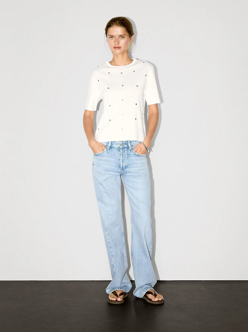 T-shirt oversize avec œillets