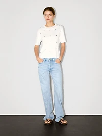 T-shirt oversize avec œillets