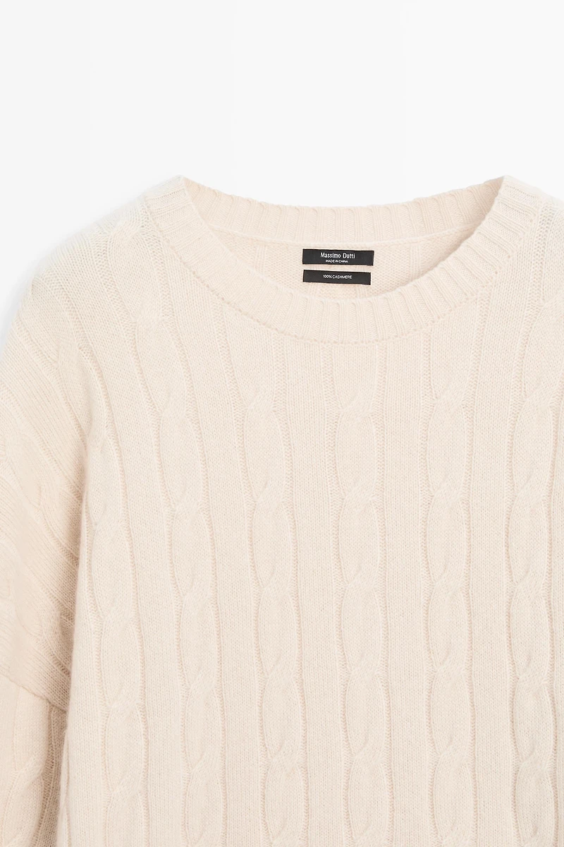 100% cashmere cable-knit sweater