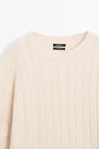100% cashmere cable-knit sweater