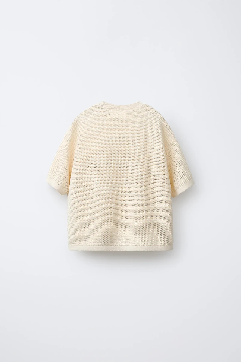 EMBROIDERED POCKET KNIT T-SHIRT