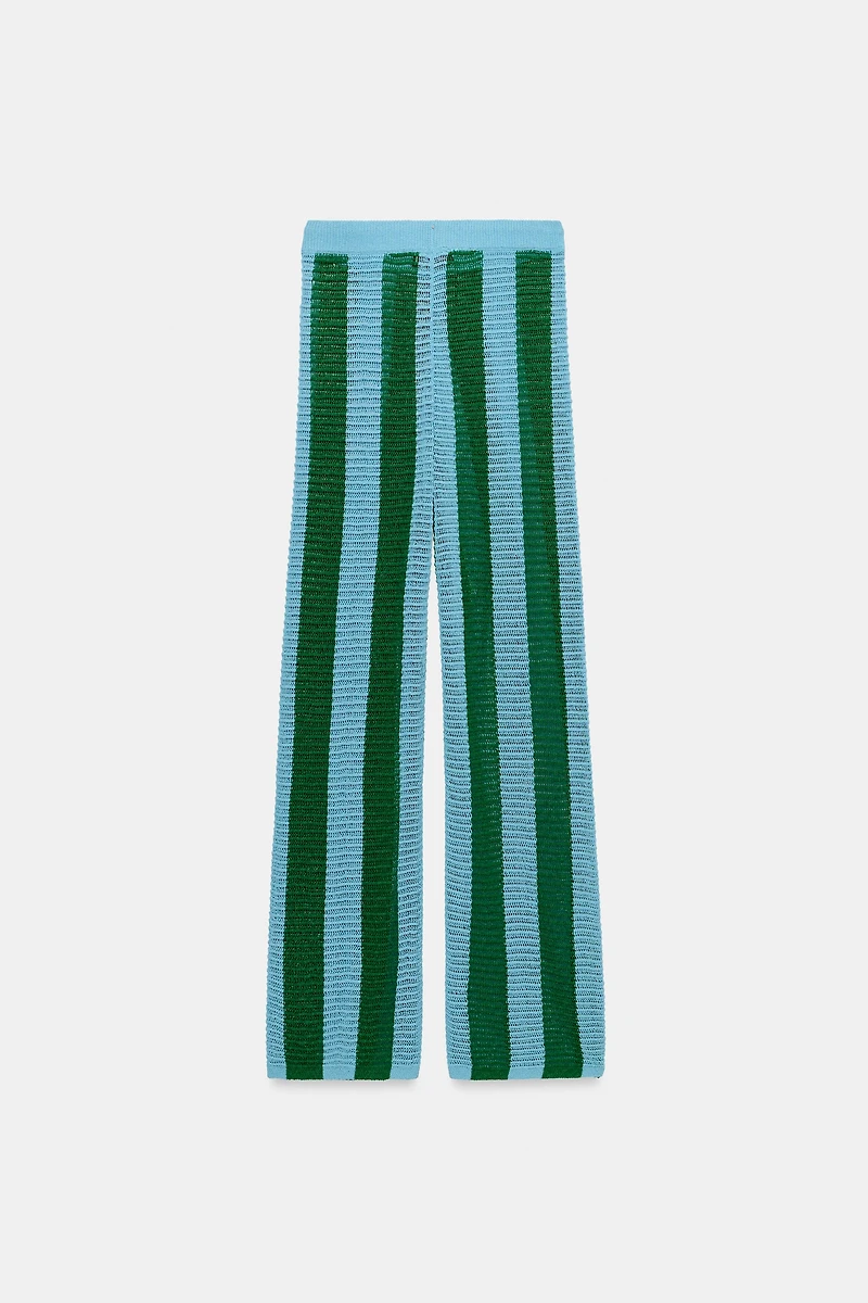 STRIPED KNIT PANTS