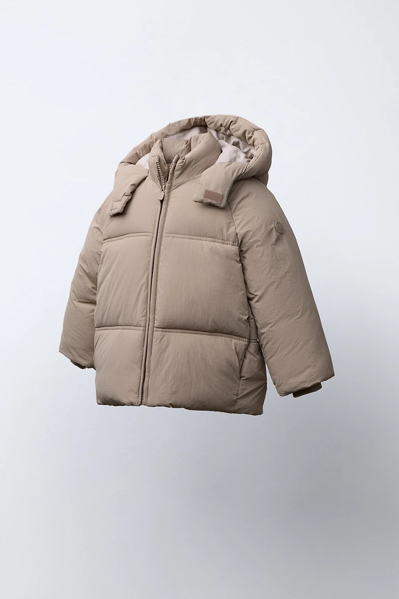 WATER REPELLENT HOODED PUFFER COAT