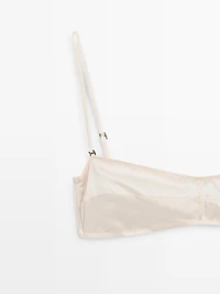 Silk blend bandeau top