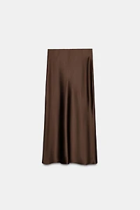 SATIN MIDI SKIRT