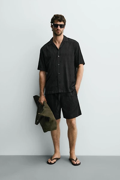 GEOMETRIC JACQUARD RELAXED FIT SHIRT