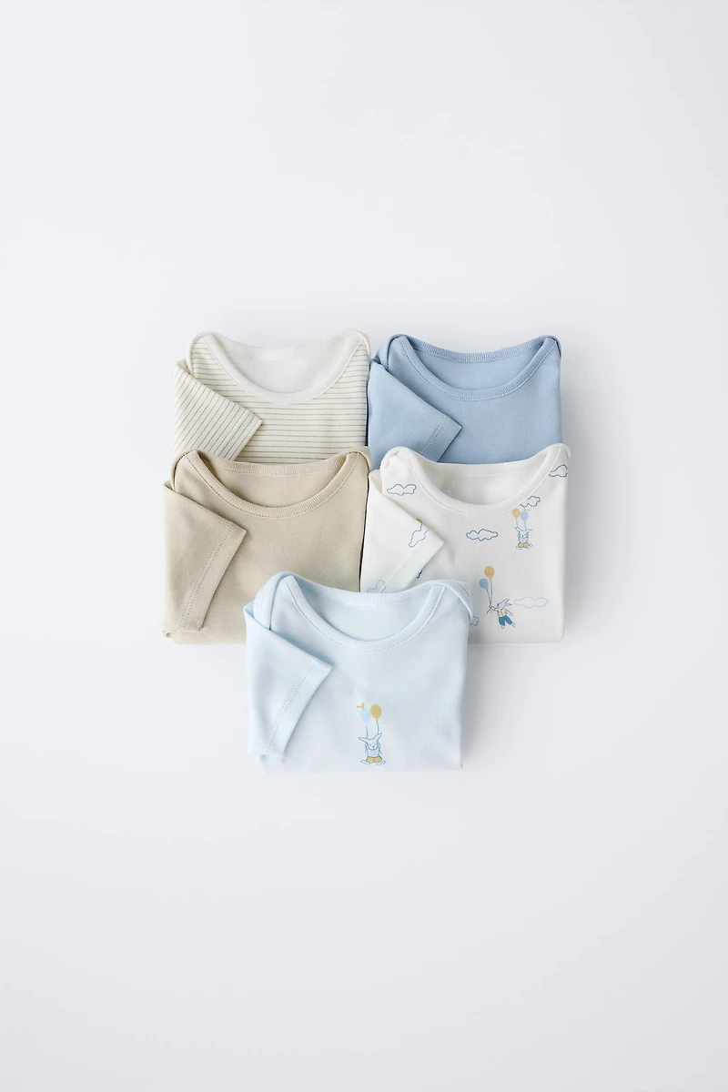 FIVE-PACK BALLOON BODYSUITS