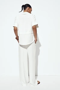 WIDE LEG ELASTIC WAIST PANTS