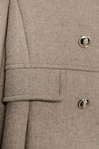 WOOL BLEND DOUBLE BREASTED SHORT COAT
