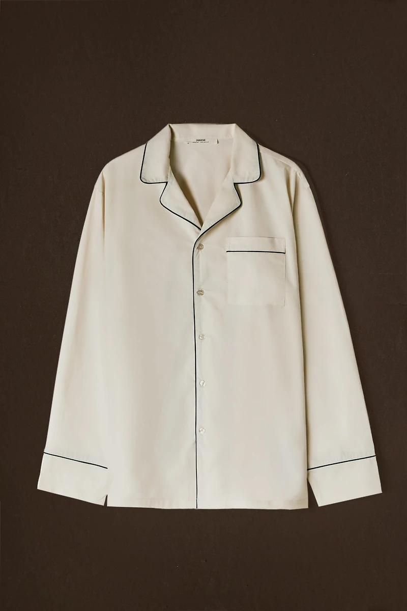 SHIRT WITH BLACK PIPING