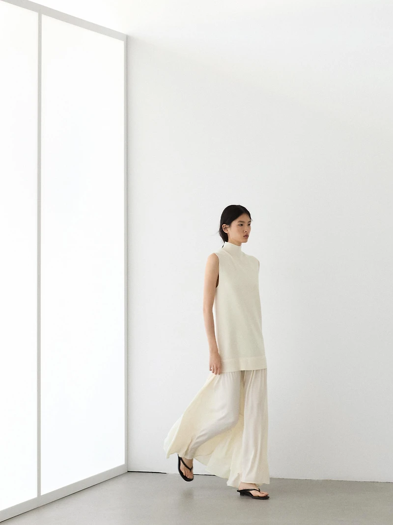 Robe midi en maille combinée