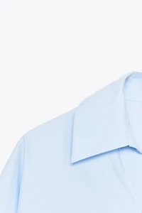 CHEMISE EN POPELINE À MANCHES LARGES