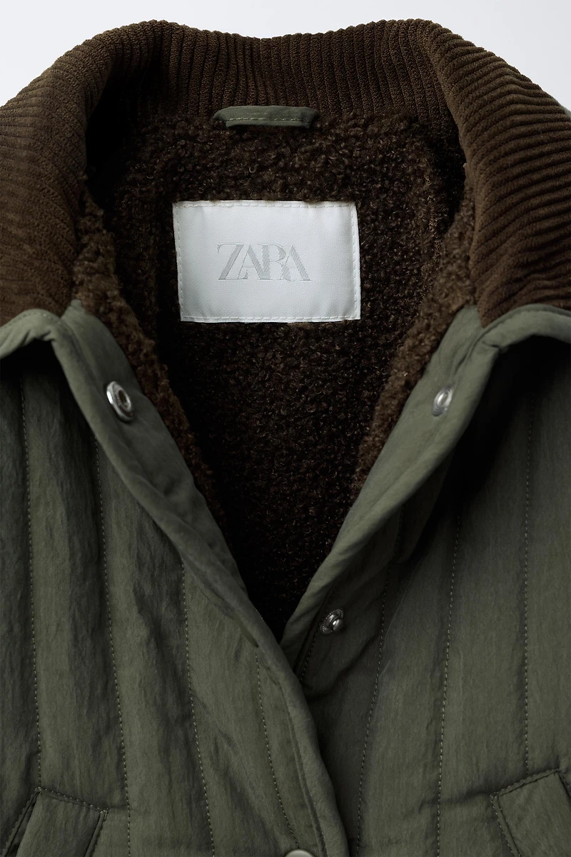 CORDUROY COLLAR PUFFER JACKET