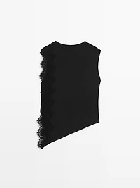 Sleeveless top with lace detail