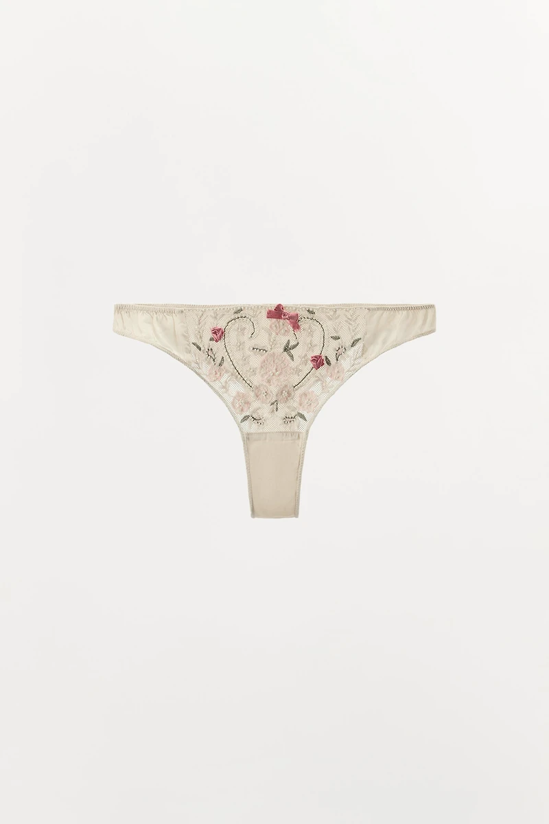 COMBINATION EMBROIDERED TULLE BEADED PANTIES