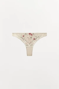 COMBINATION EMBROIDERED TULLE BEADED PANTIES
