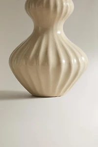 VASE CÉRAMIQUE ÉMAILLÉE RAYURES