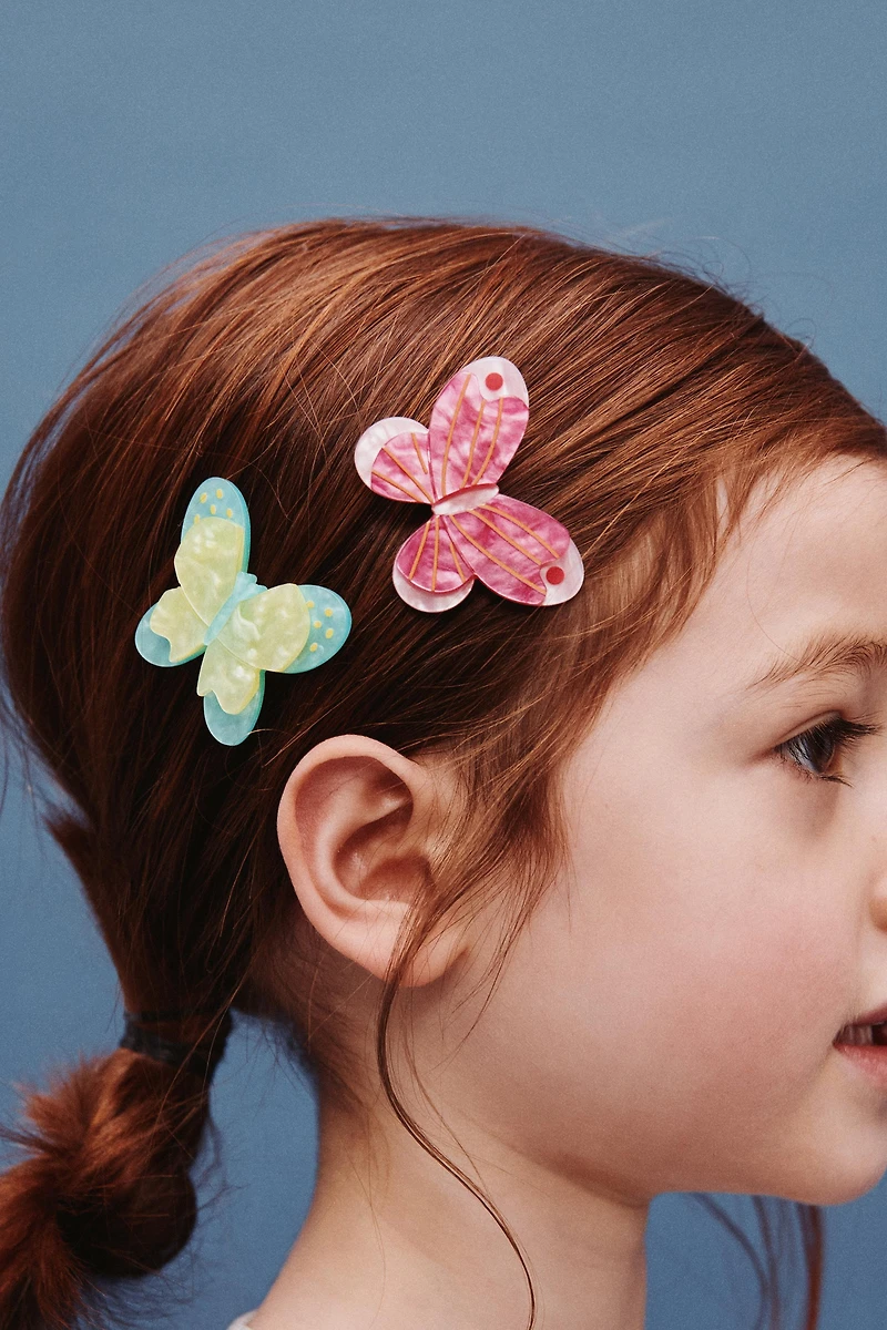 PACK OF TWO BUTTERFLY HAIR CLIPS