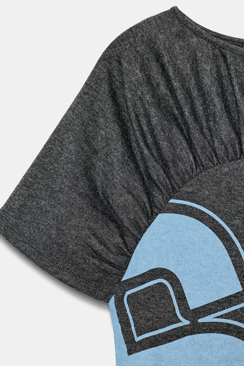 NUMBER RUCHED T-SHIRT