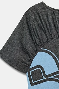 NUMBER RUCHED T-SHIRT