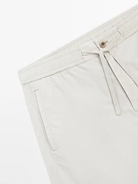 Jogger-fit poplin Bermuda shorts