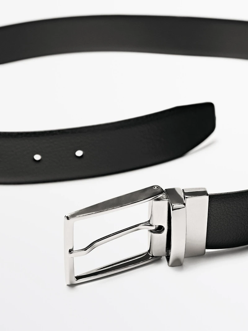 Reversible nappa leather belt