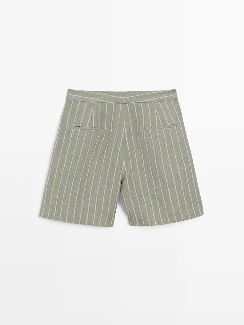 Short linen Bermuda shorts