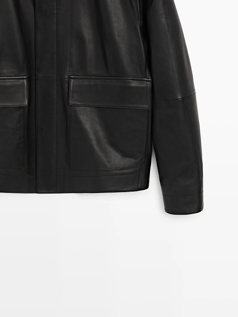 Nappa leather jacket with pockets