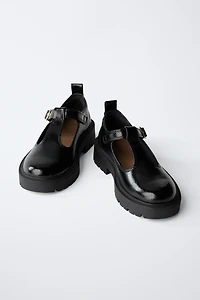 PATENT FINISH T-BAR SHOES
