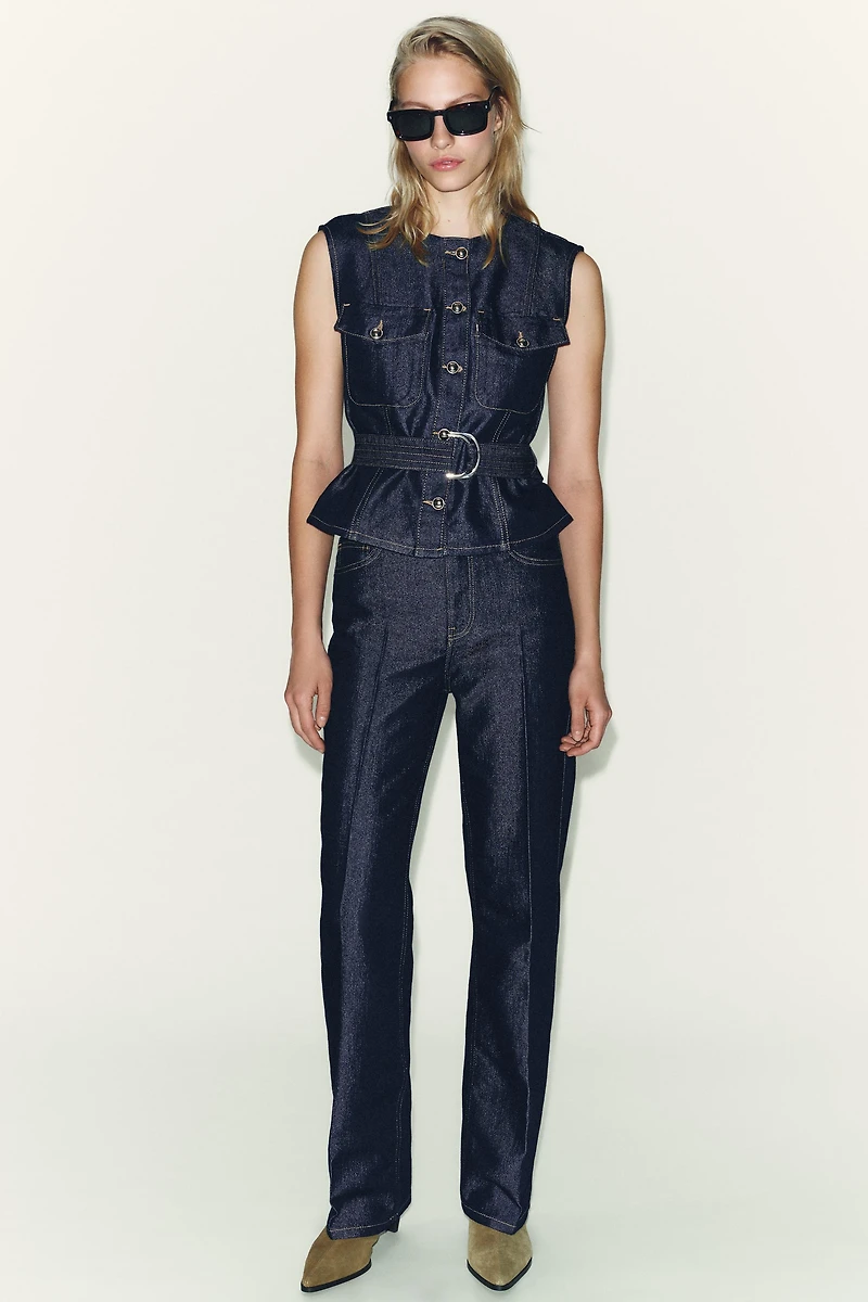 Z1975 DENIM BELTED VEST
