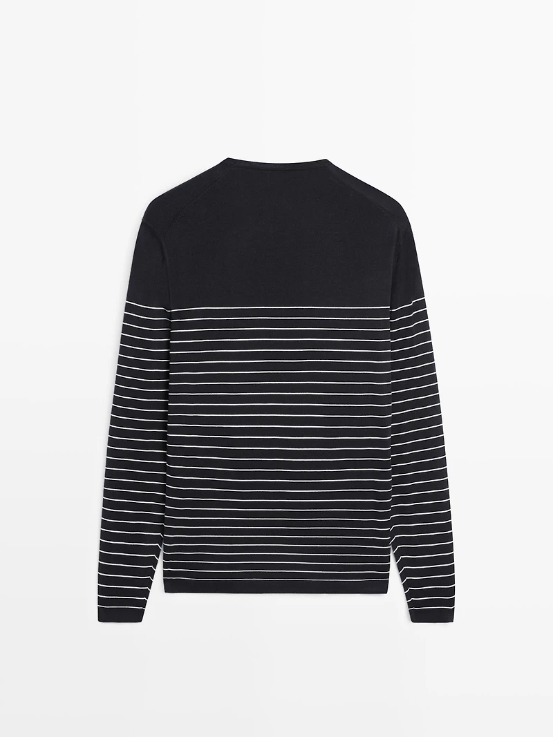 Striped crew neck sweater