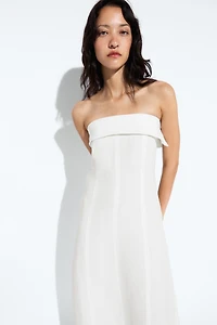 Linen strapless midi dress